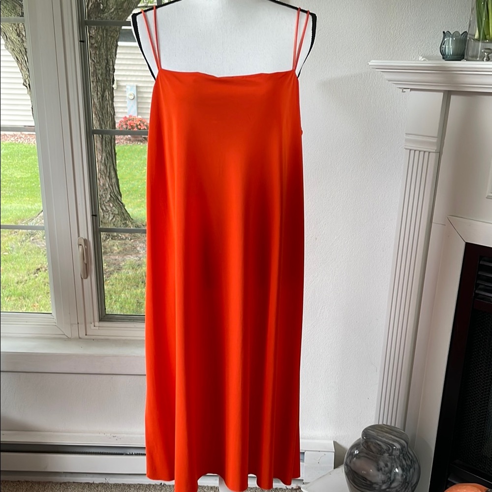Women's Slip Dress - Vibrant Orange Maxi